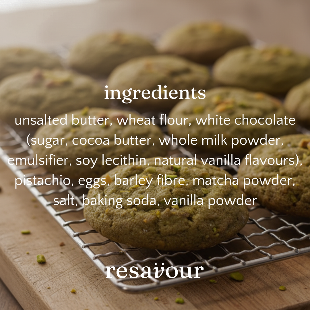 Matcha Pistachio Latte Cookies